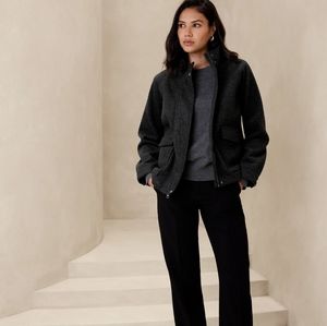 Gorgeous Charcoal Short Brushed Jacket